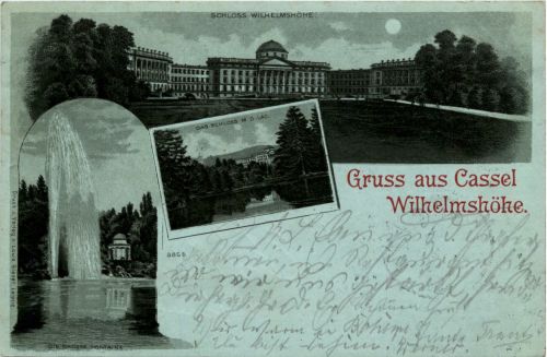 Kassel - Gruss von der Wilhelmshöhe - Litho