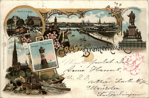 Gruss aus Bremerhaven - Litho