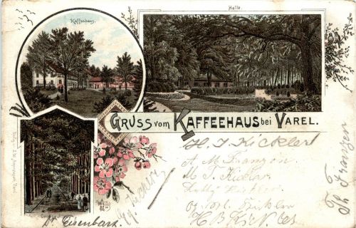 Gruss vom Kaffeehaus bei Varel - Litho 1896