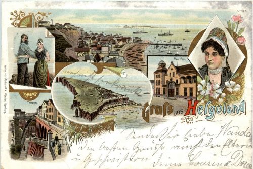 Gruss aus Helgoland - Litho