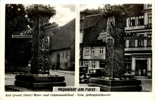 Bad Grund - Wegweiser am Markt