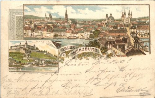 Gruss aus Würzburg - Litho