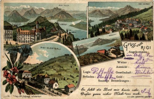 Gruss vom Rigi - Litho