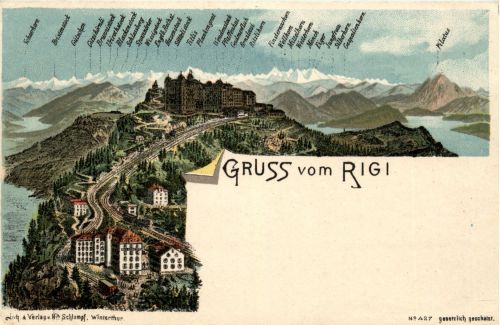 Gruss vom Rigi - Litho