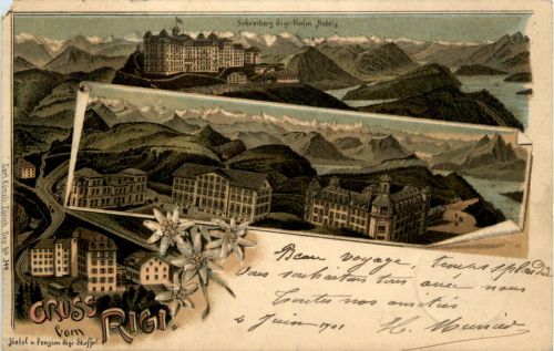Gruss vom Rigi - Litho