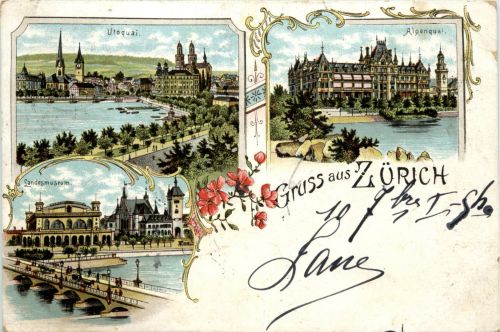 Gruss aus Zürich - Litho