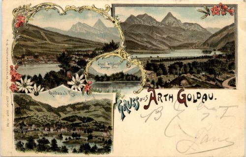 Gruss aus Arth Goldau - Litho