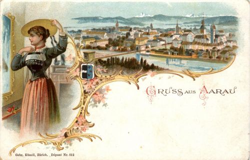 Gruss aus Aarau - Litho