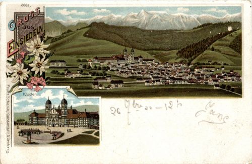 Gruss aus Einsiedeln - Litho