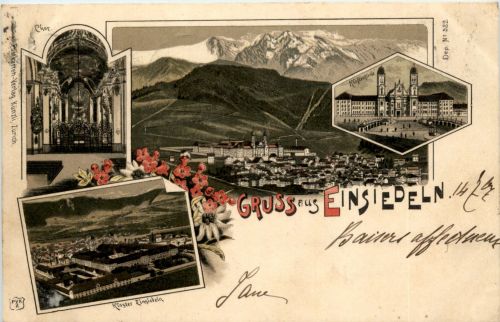 Gruss aus Einsiedeln - Litho