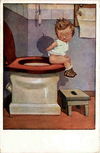 Kind auf Toilette