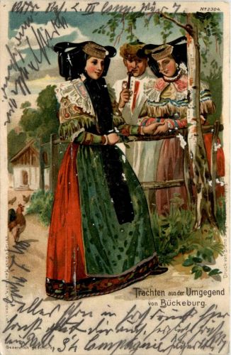 Tracht Bückeburg - Litho