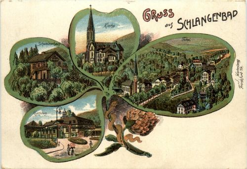 Gruss aus Schlangenbad - Litho