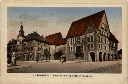 Nordhausen - Rathaus mit Sparkassen Gebäude