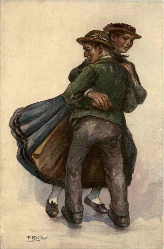 Schwarzwälder Tracht - Künstlerkarte Fr. Reiss