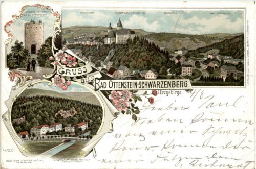 Gruss aus OBad Ottenstein - Schwarzenberg - Litho