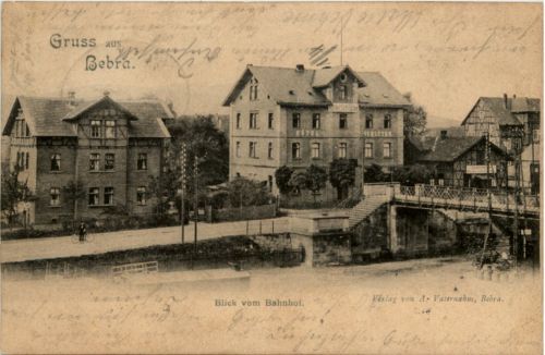 Gruss aus Bebra - Bahnhof- Bahnpost Stempel