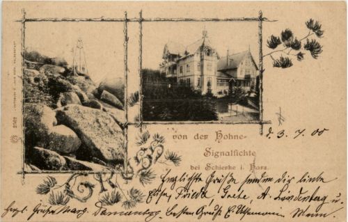 Schierke - Gruss von der Hohne Signalfichte - Bahnpost