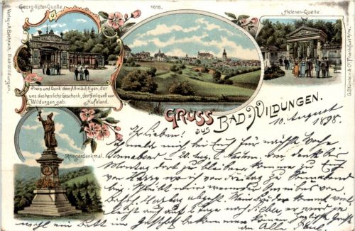 Gruss aus bad Wildungen - Litho
