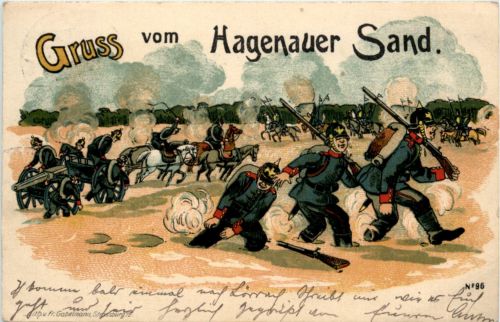 Gruss vom Hagenauer Sand - Litho