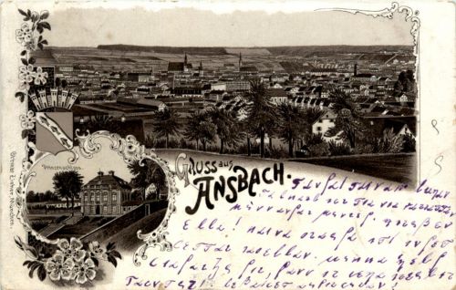 Gruss aus Ansbach - Litho