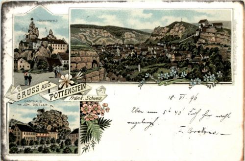 Gruss aus Pottenstein - Litho