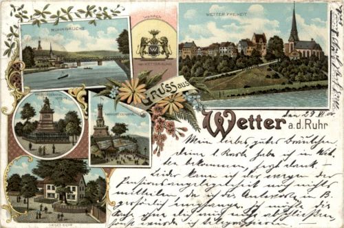 Gruss aus Wetter - Litho