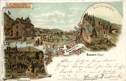 Gruss aus Restaurant Nachtigal Bommern - Litho