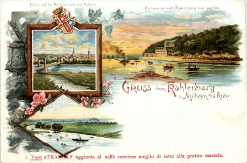 Gruss aus Mülheim Ruhr Kahlenberg - Litho