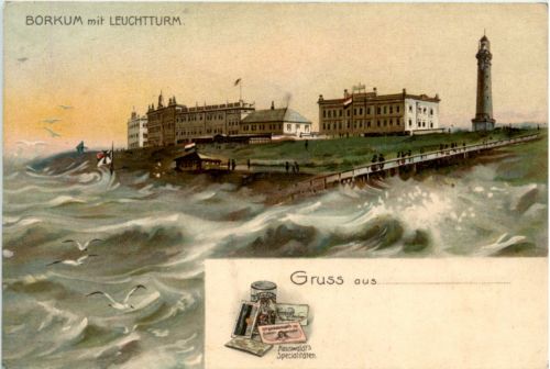 Gruss aus Borkum - Litho