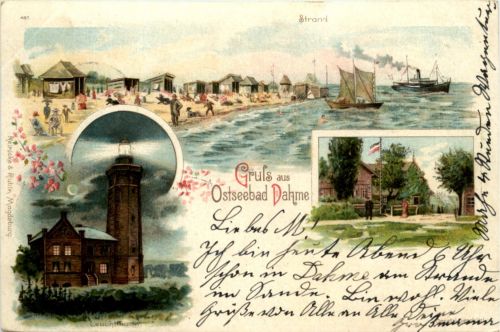 Gruss aus Dahme - Litho