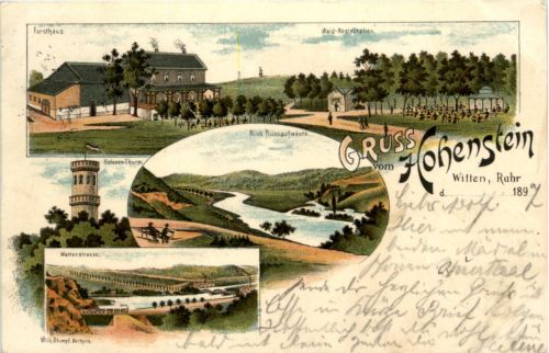 Gruss vom Hohenstein Witten - Litho 1897