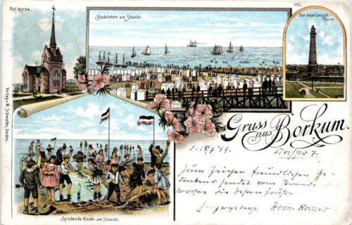 Gruss aus Borkum - Litho