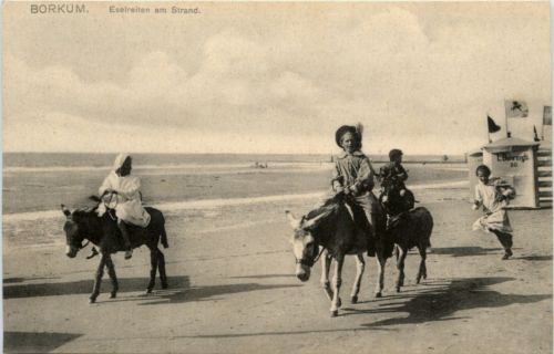 Borkum - Eselreiten am Strand