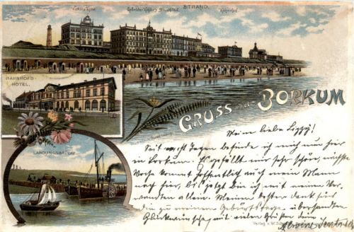 Gruss aus Borkum - Litho 1896