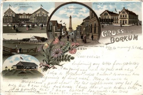 Gruss aus Borkum - Litho 1894