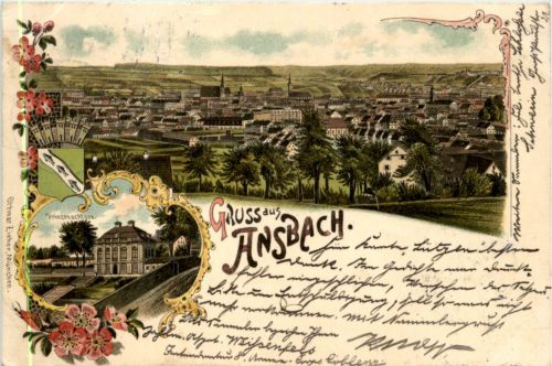 Gruss aus Ansbach - Litho