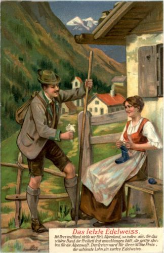 Das letzte Edelweis - Prägekarte