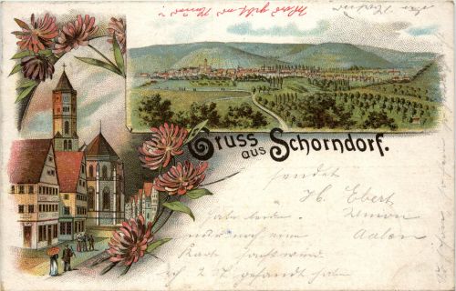 Gruss aus Schorndorf - Litho