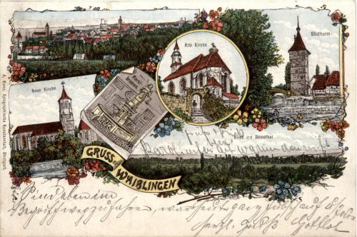 Gruss aus Waiblingen - Litho
