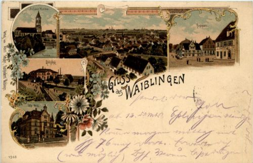Gruss aus Waiblingen - Litho