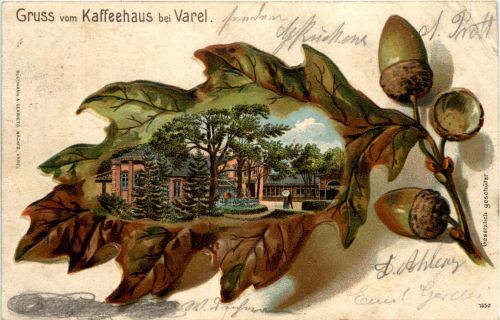 Gruss aus Kaffeehaus bei Varel - Litho