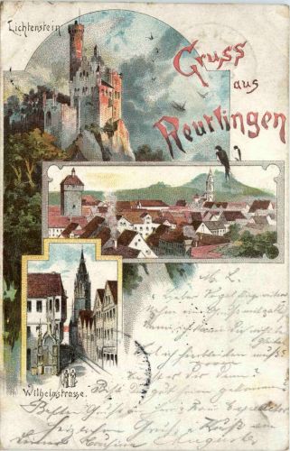 Gruss aus Reutlingen - Litho