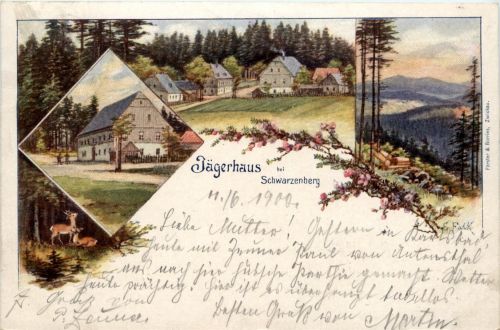 Jägerhaus bei Schwarzenberg - Litho
