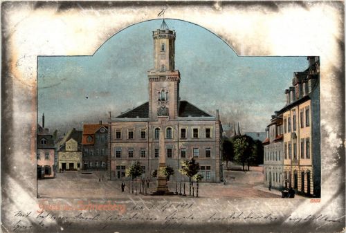 Gruss aus Schneeberg - Litho