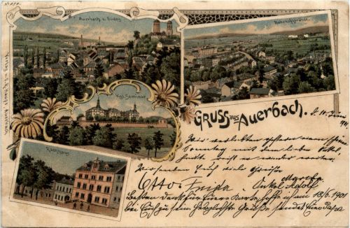 Gruss aus Auerbach - Litho