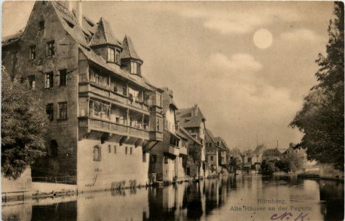 Nürnberg - Alte Häuser an der Pegnitz