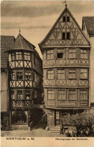 Wertheim - Häusergruppe am Marktplatz
