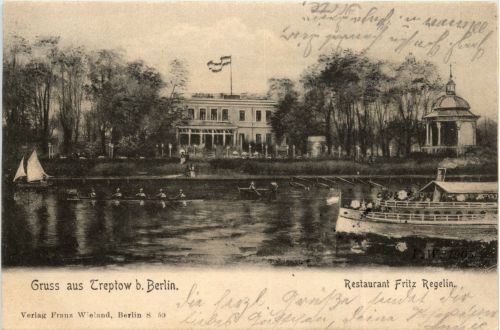 Gruss aus Treptow bei Berlin - Restaurant Fritz Regelin