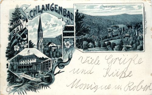 Gruss aus Bad Schlangenbad - Litho